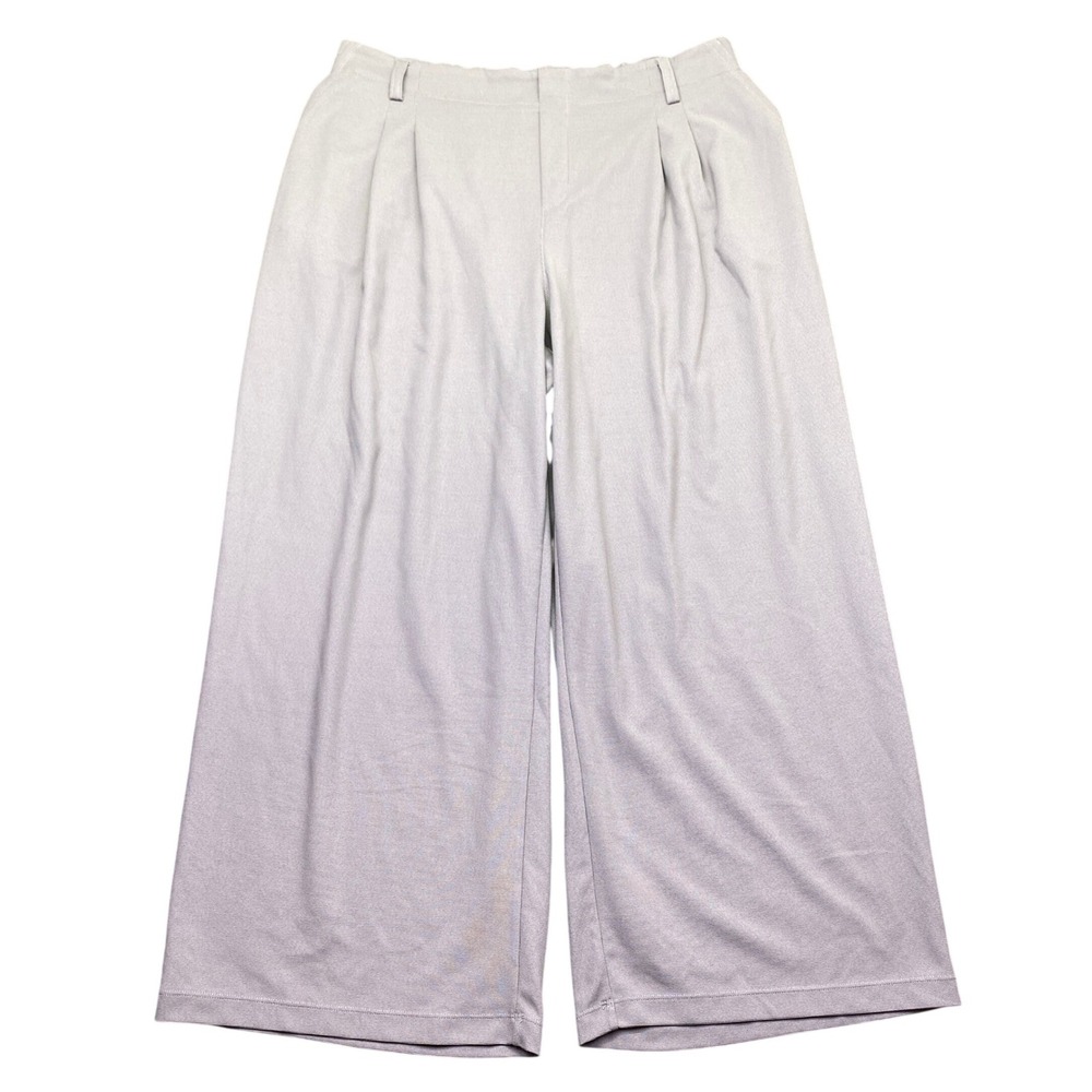 Halara High Waisted Pleated Wide Leg Pants Grey Plus Size 1X Q02646473 NWT